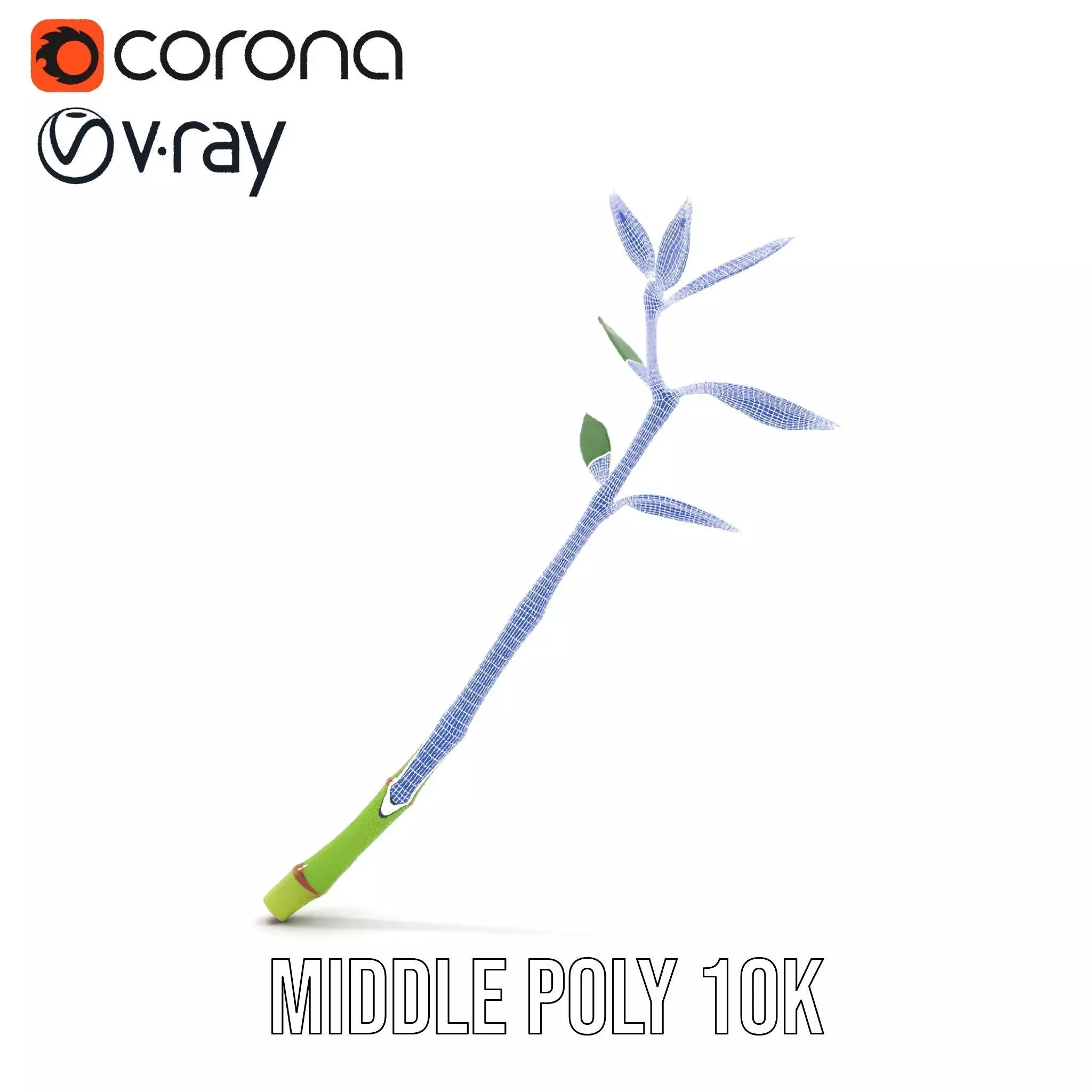 Green Bamboo Stick model pack Low-poly 3D model_13