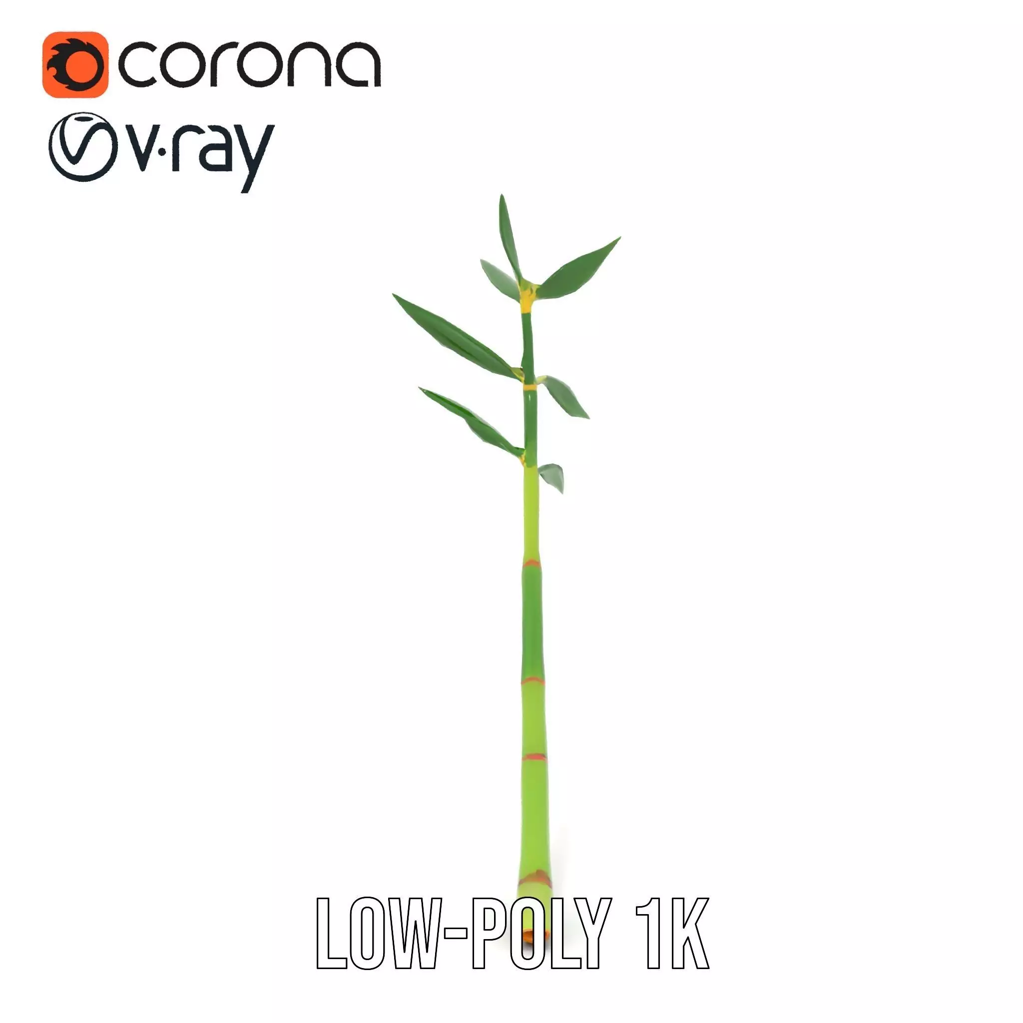 Green Bamboo Stick model pack Low-poly 3D model_12