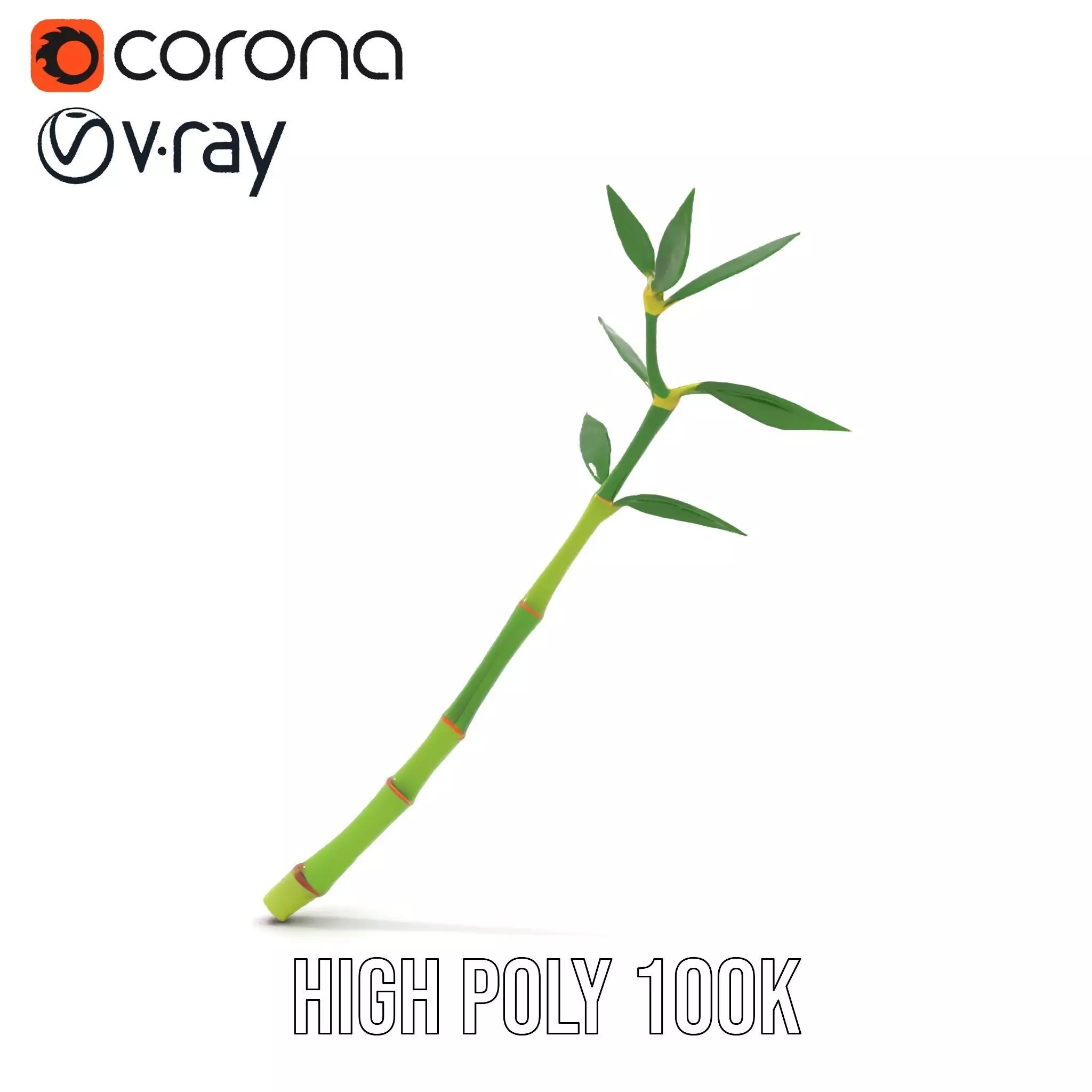 Green Bamboo Stick model pack Low-poly 3D model_23