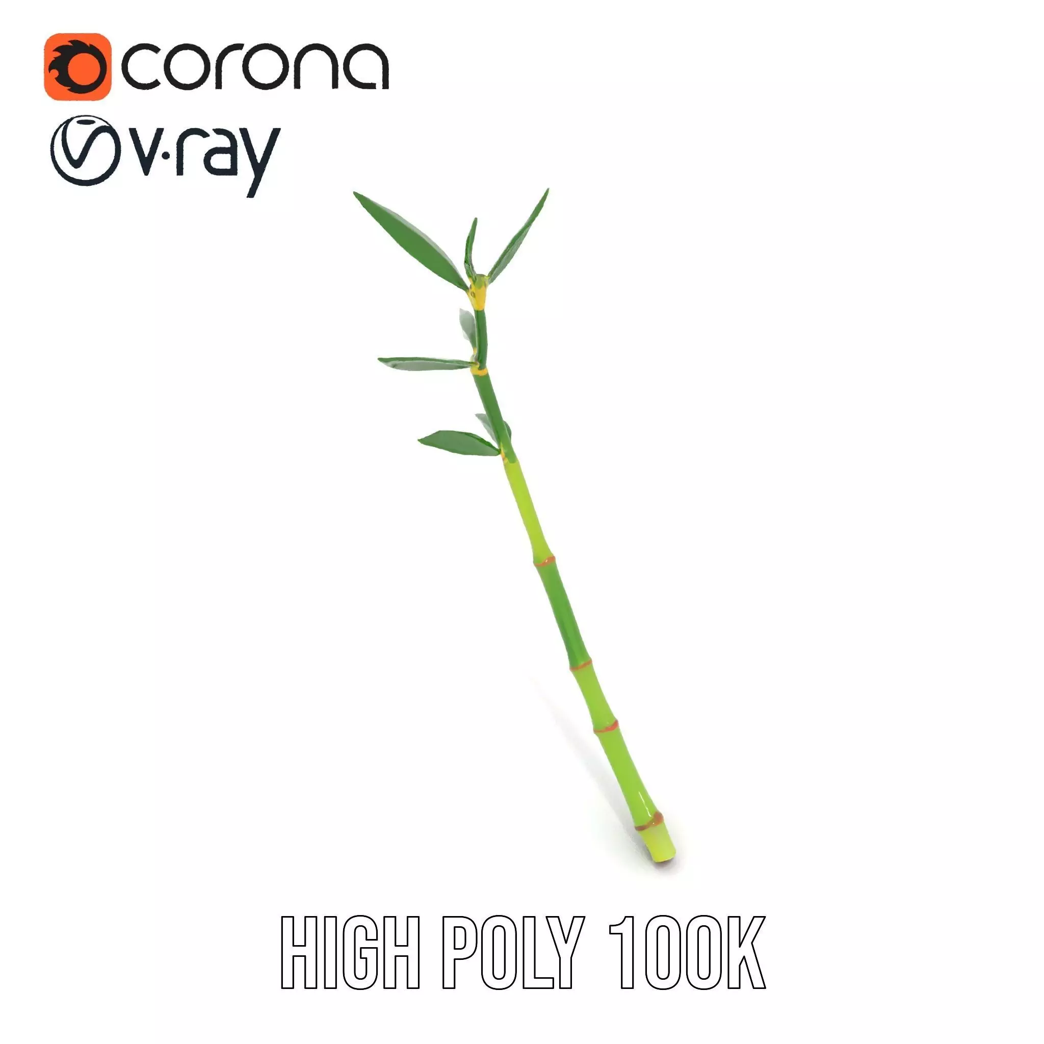 Green Bamboo Stick model pack Low-poly 3D model_15