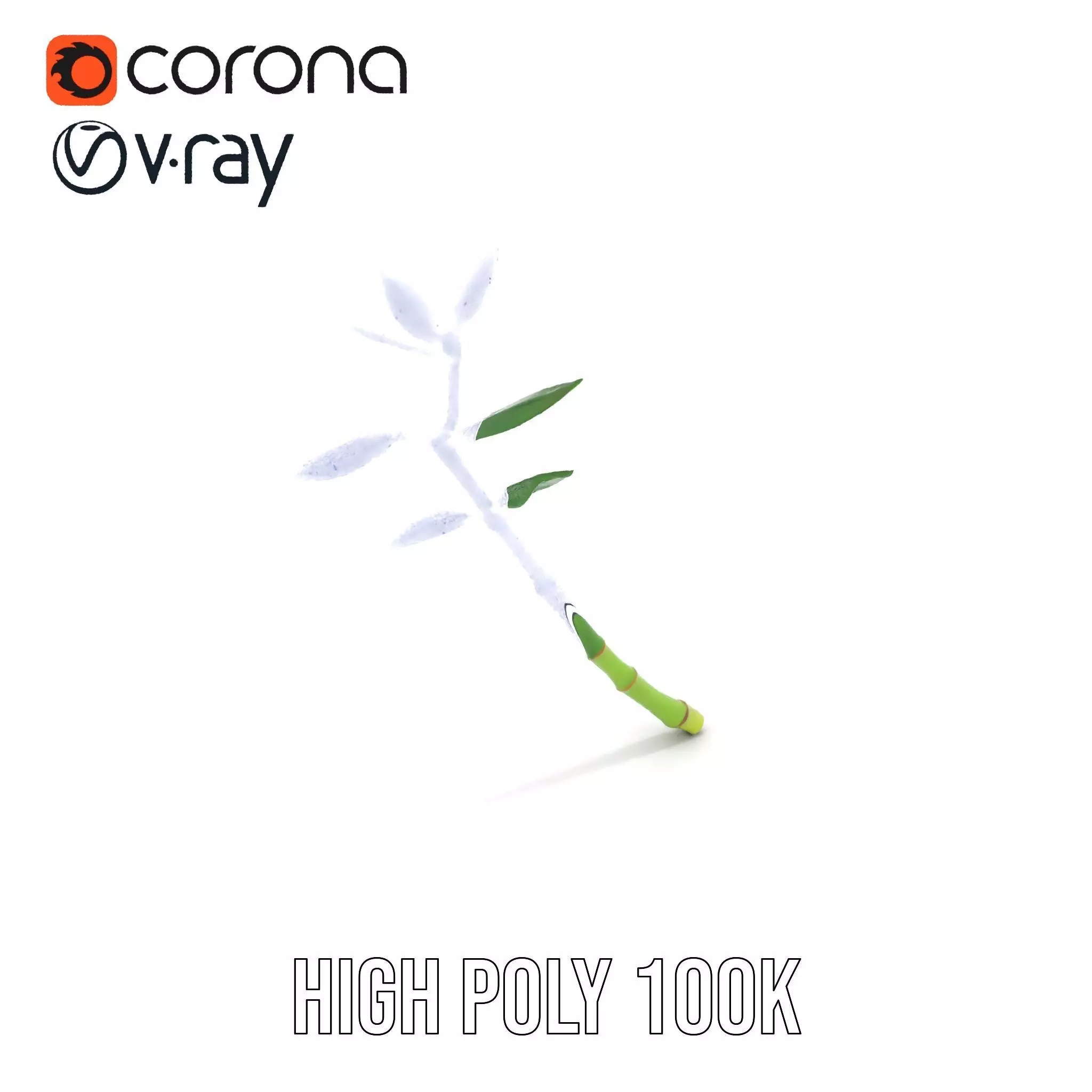 Green Bamboo Stick model pack Low-poly 3D model_29