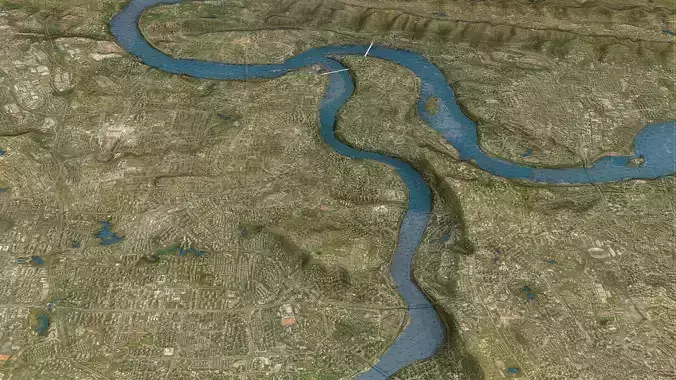 Chongqing - 3D City Topography Terrain 3D Model Pack 6