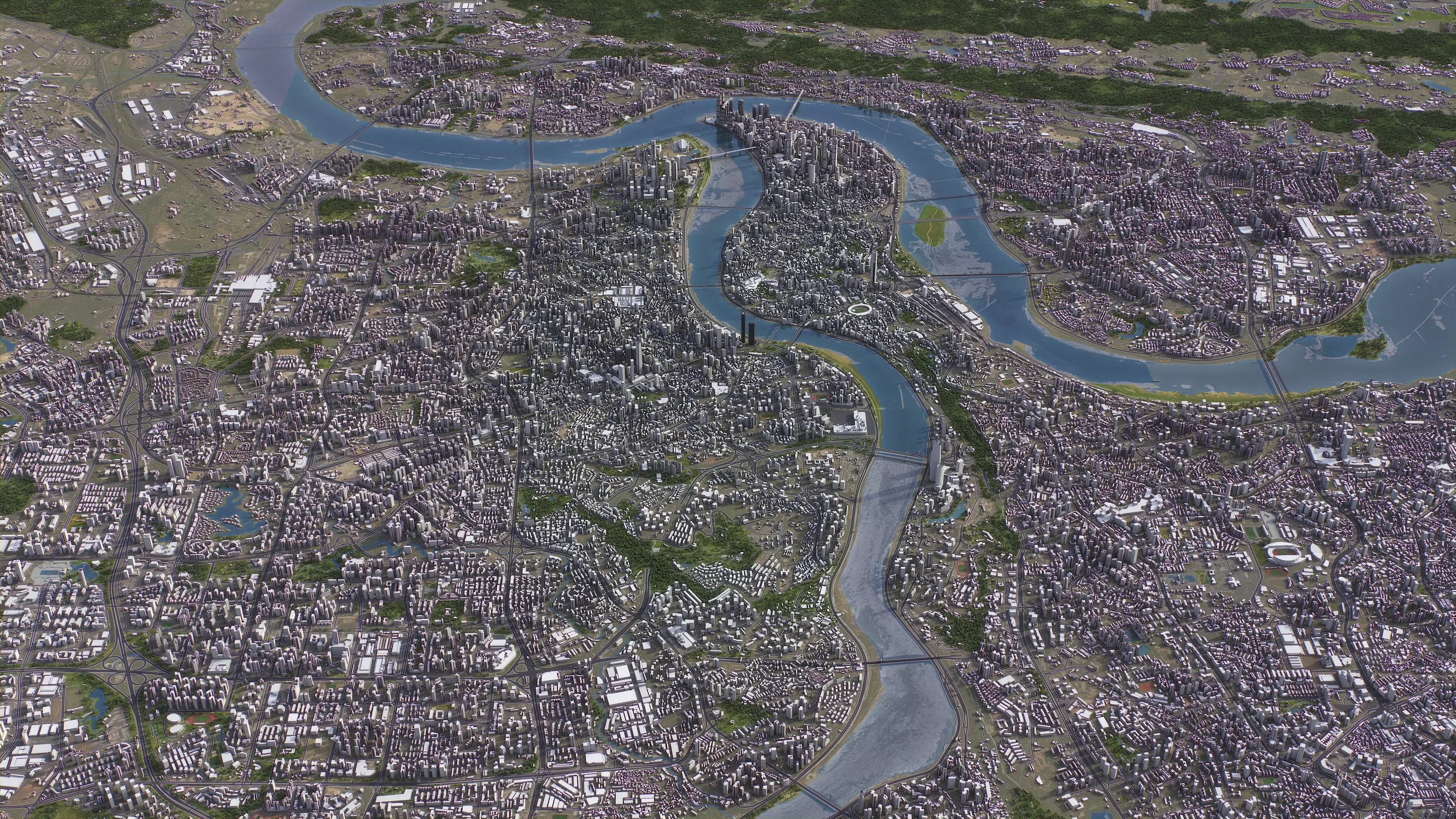 Chongqing - 3D City Topography Terrain 3D Model Collection_30