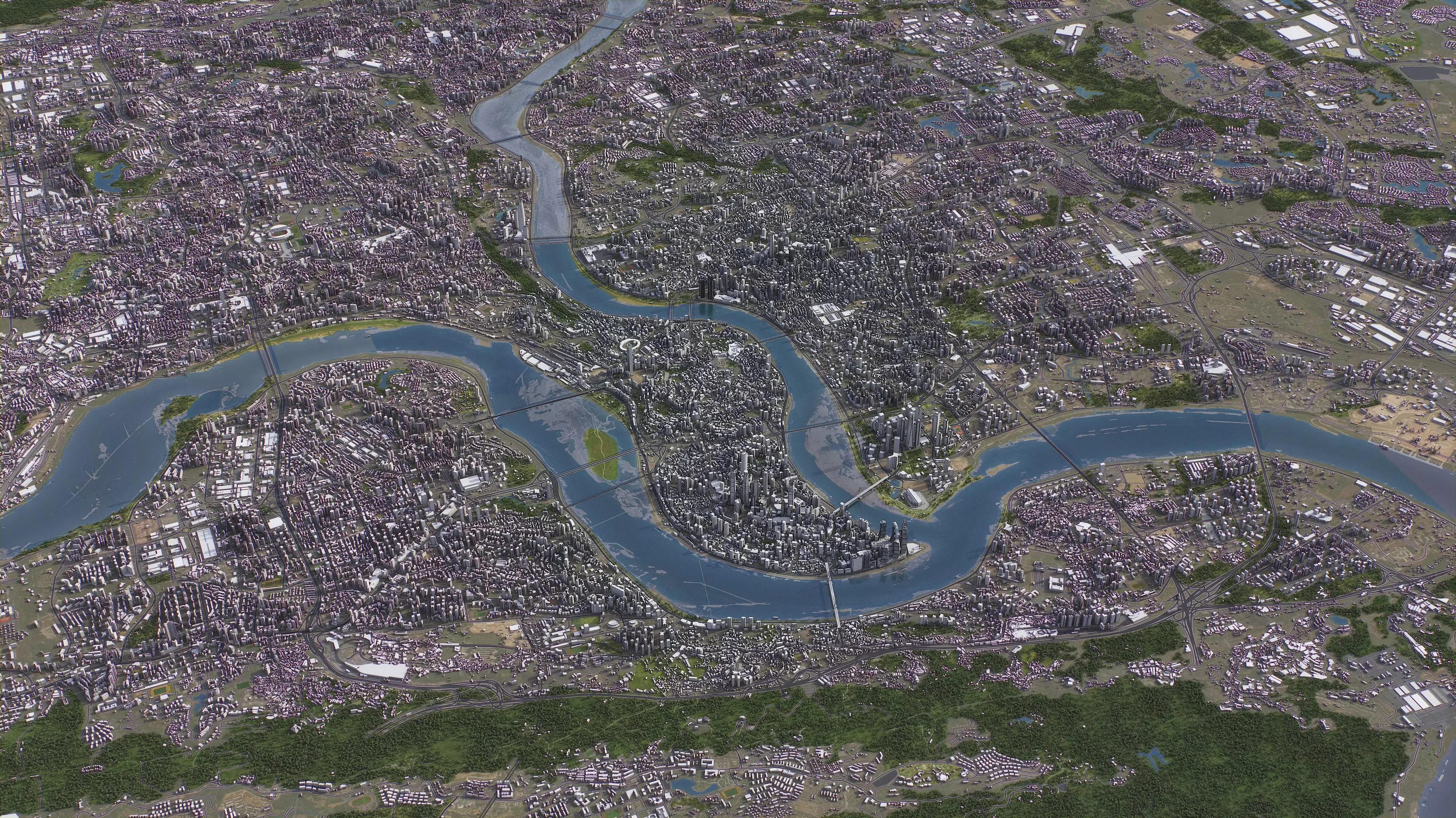 Chongqing - 3D City Topography Terrain 3D Model Collection_29