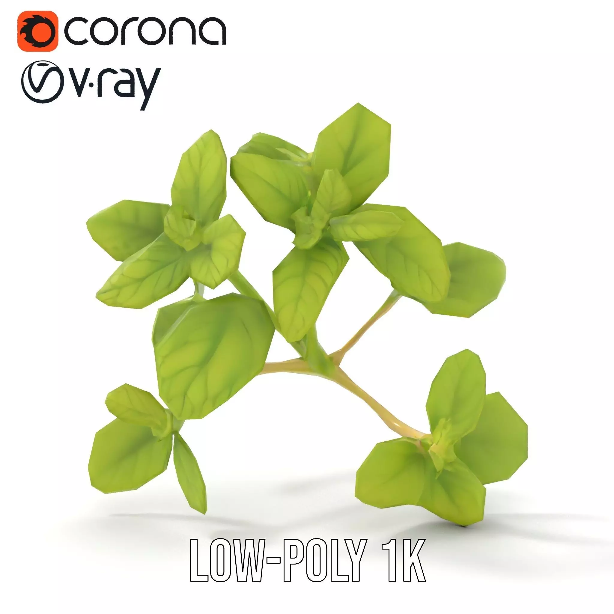 Fresh Mint Leaf model pack Low-poly 3D model_16
