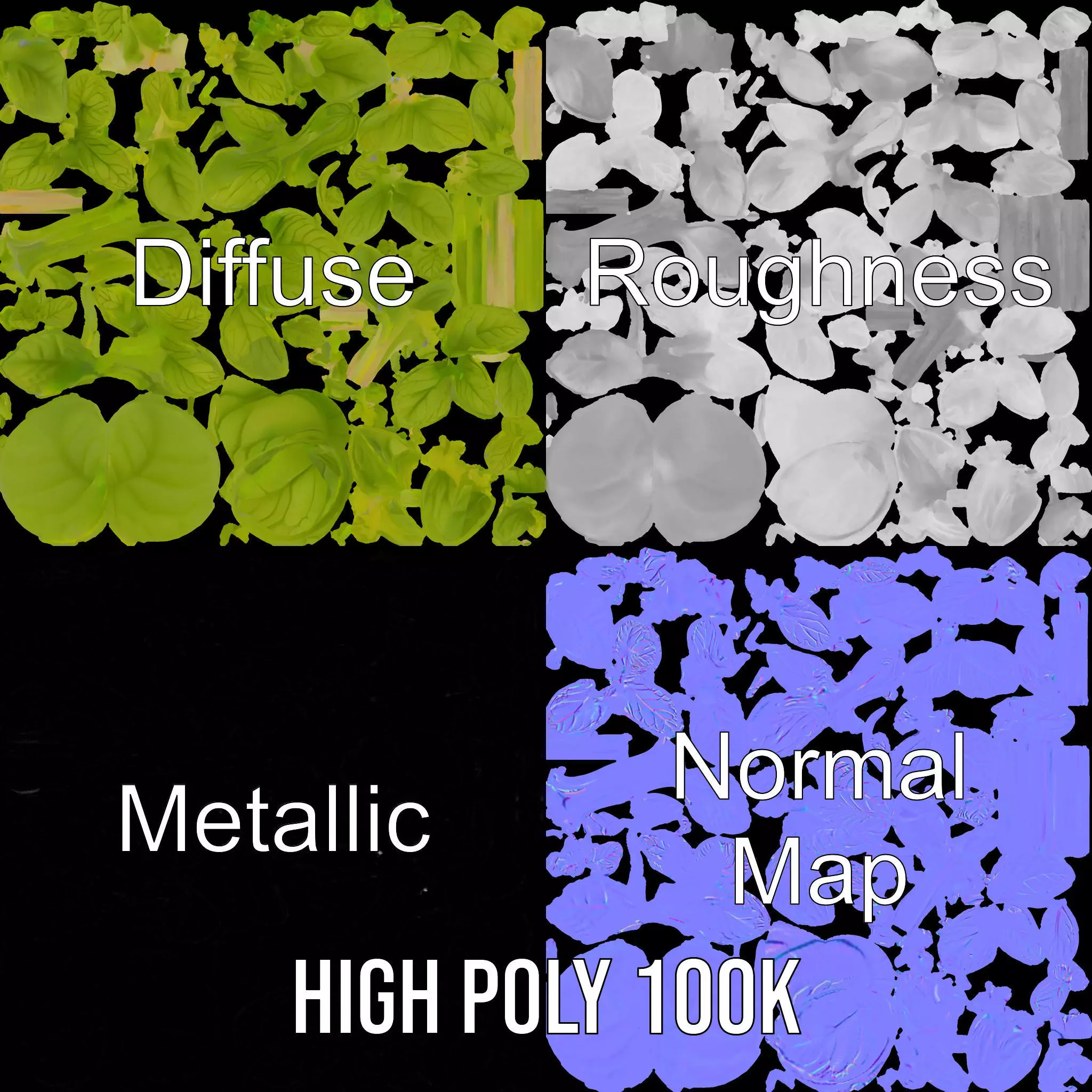 Fresh Mint Leaf model pack Low-poly 3D model_3