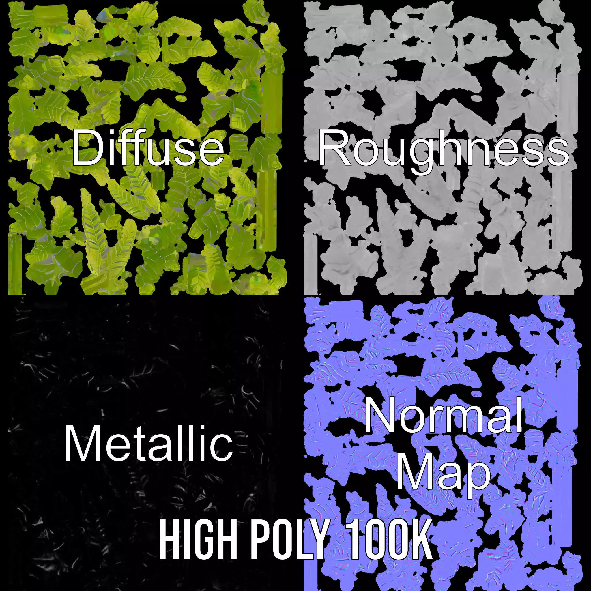 Lush Green Fern model pack Low-poly 3D model_3