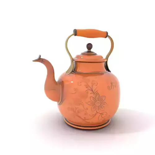 Engraved Copper Kettle model pack Low-poly 3D model