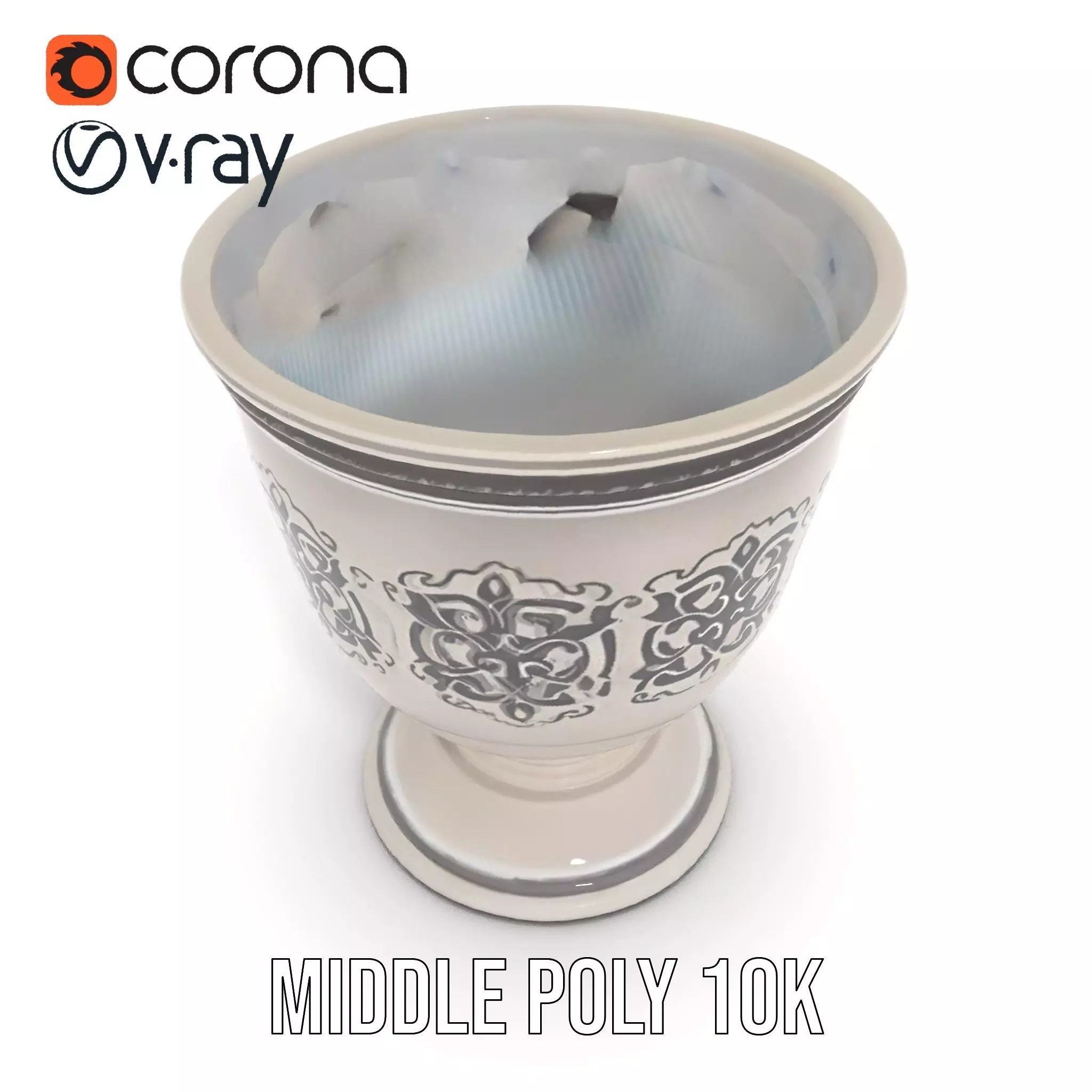 Ornate Silver Chalice model pack Low-poly 3D model_21