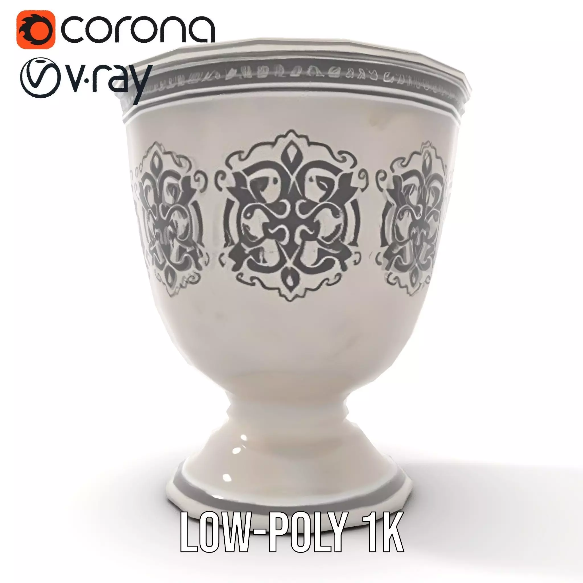 Ornate Silver Chalice model pack Low-poly 3D model_25