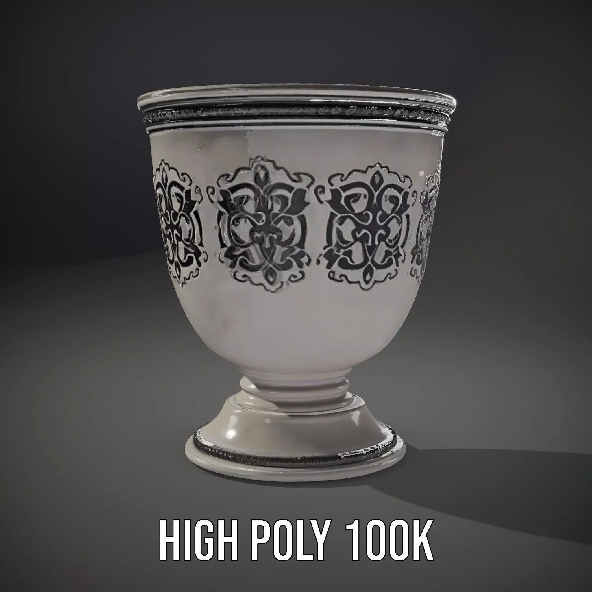 Ornate Silver Chalice model pack Low-poly 3D model_10