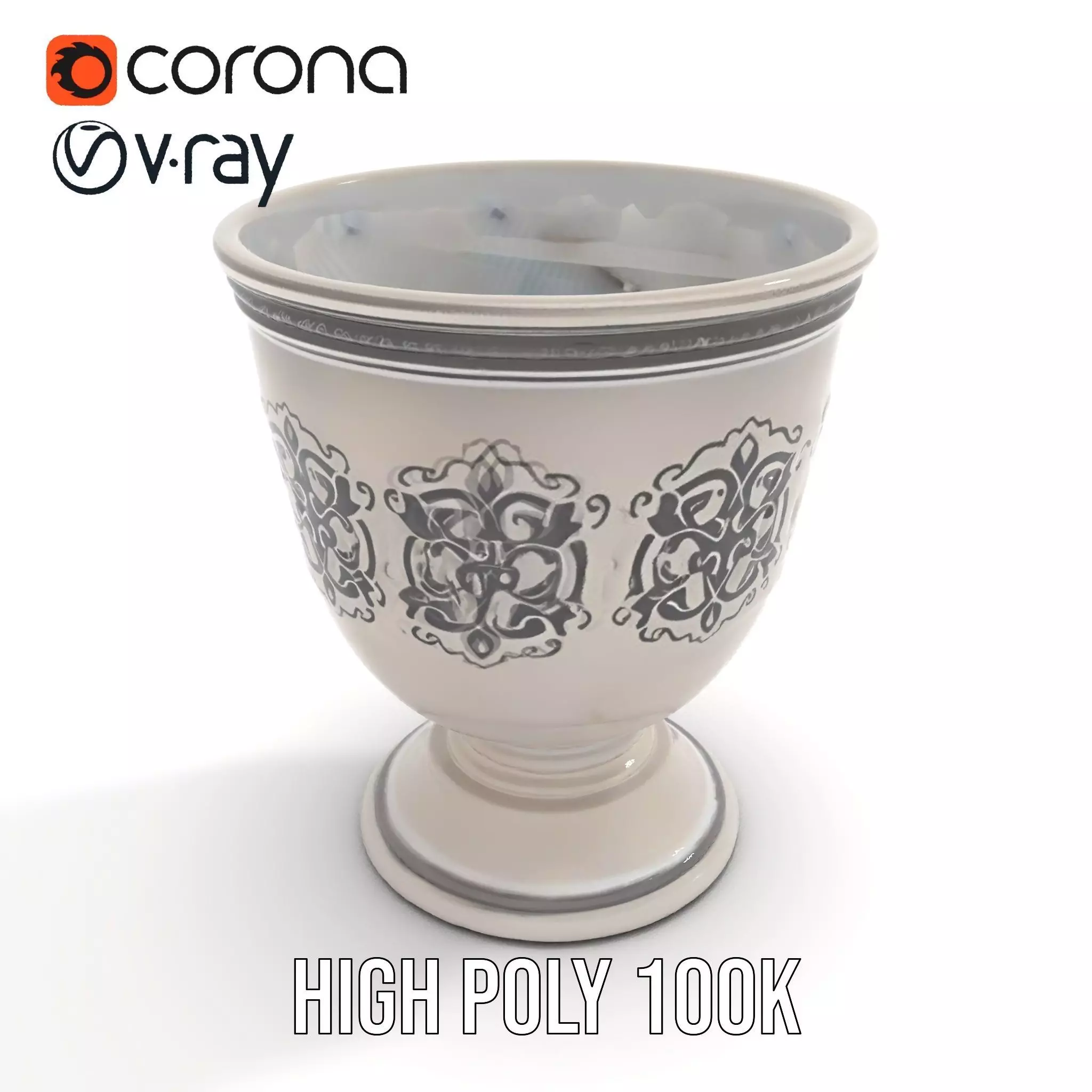 Ornate Silver Chalice model pack Low-poly 3D model_17