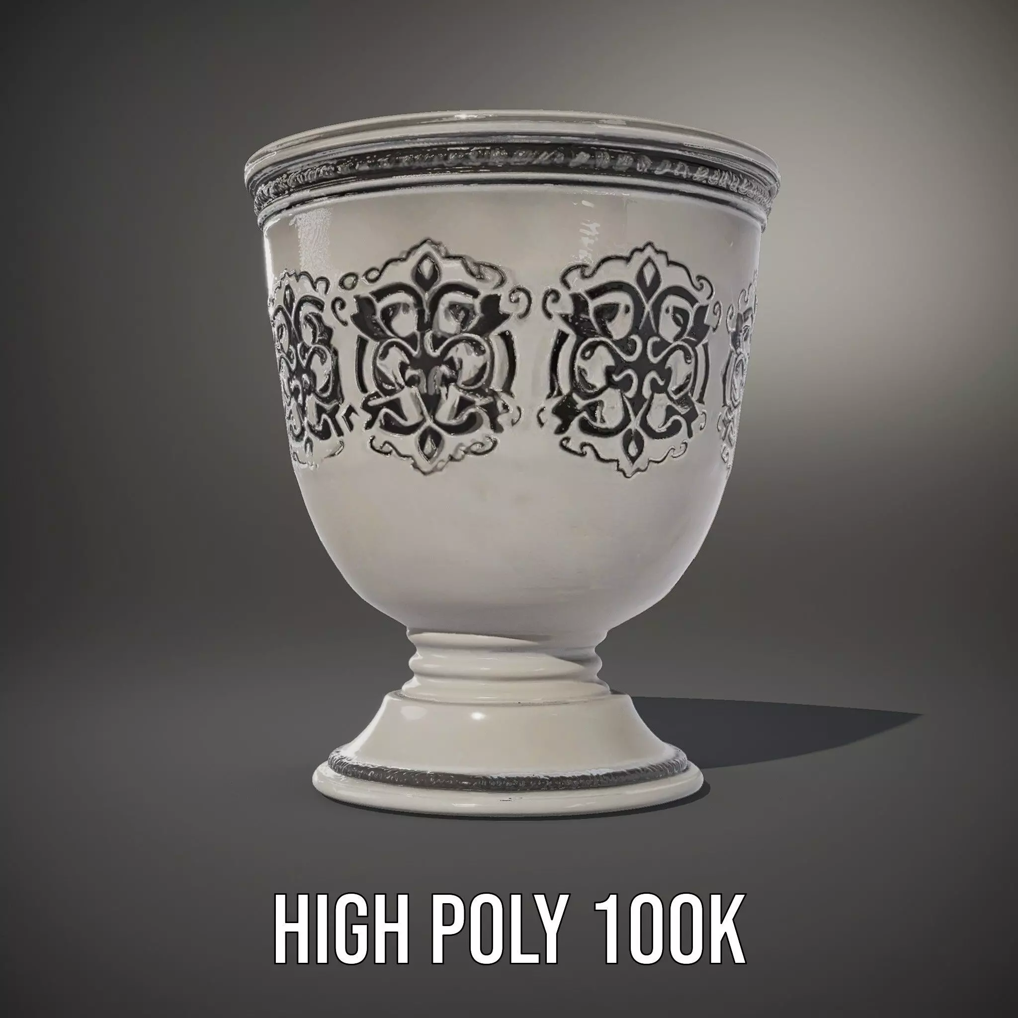 Ornate Silver Chalice model pack Low-poly 3D model_8
