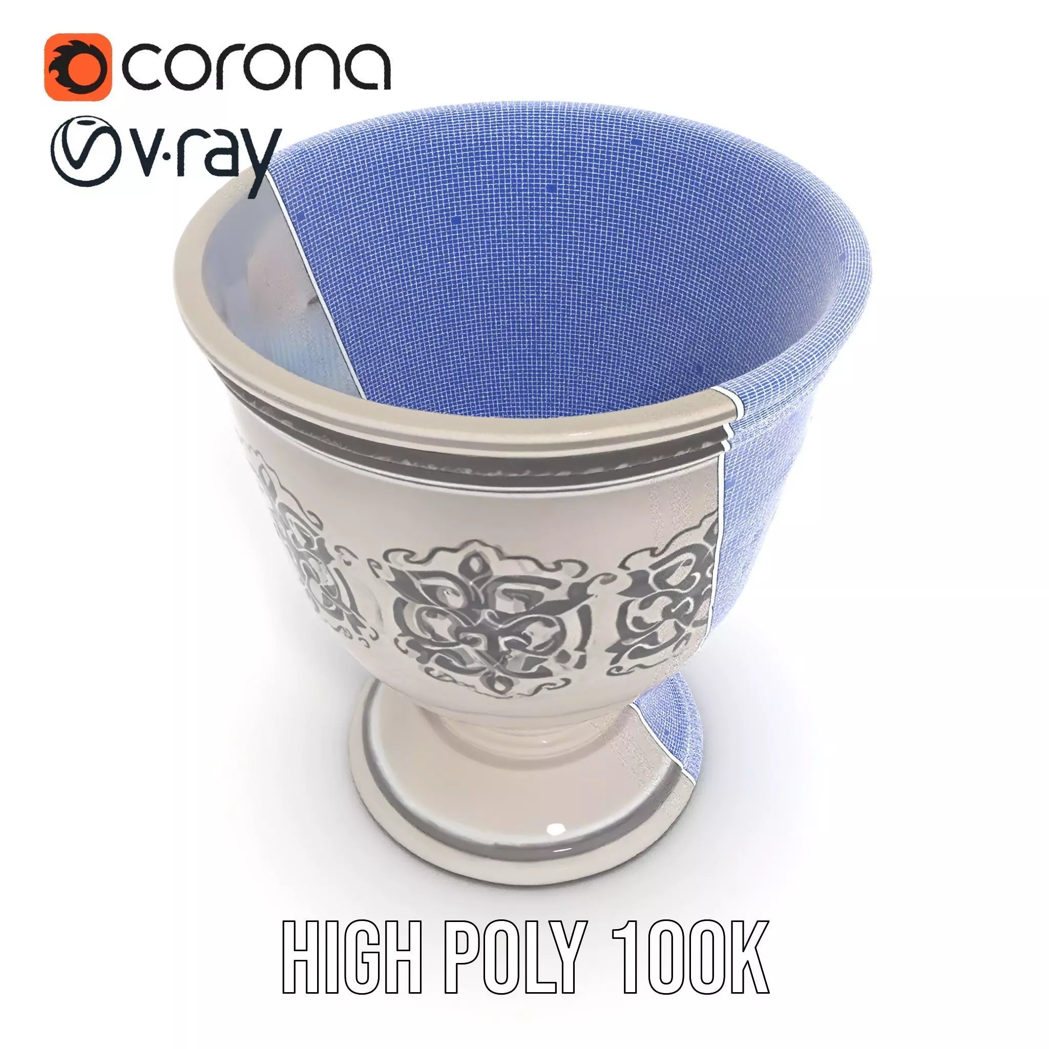 Ornate Silver Chalice model pack Low-poly 3D model_20