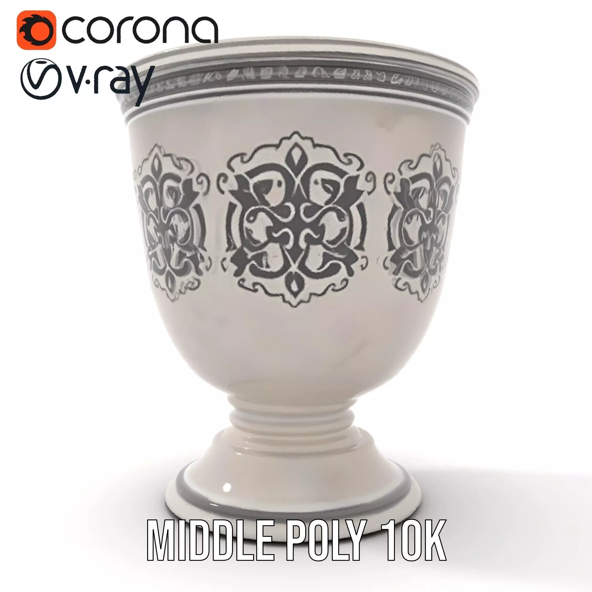 Ornate Silver Chalice model pack Low-poly 3D model_15