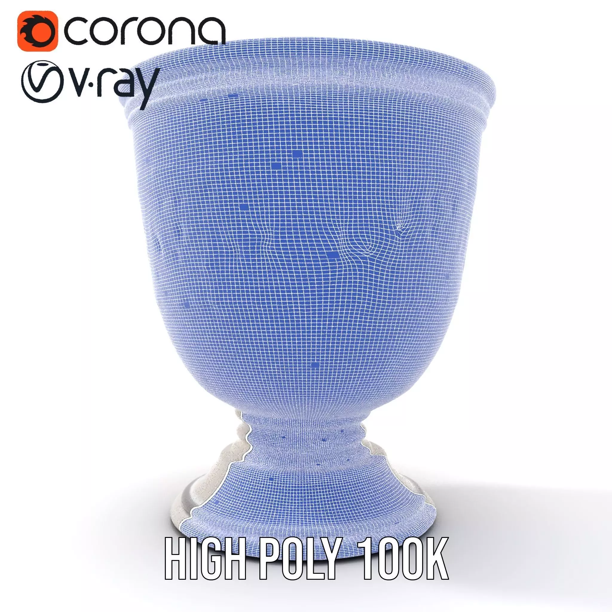 Ornate Silver Chalice model pack Low-poly 3D model_34