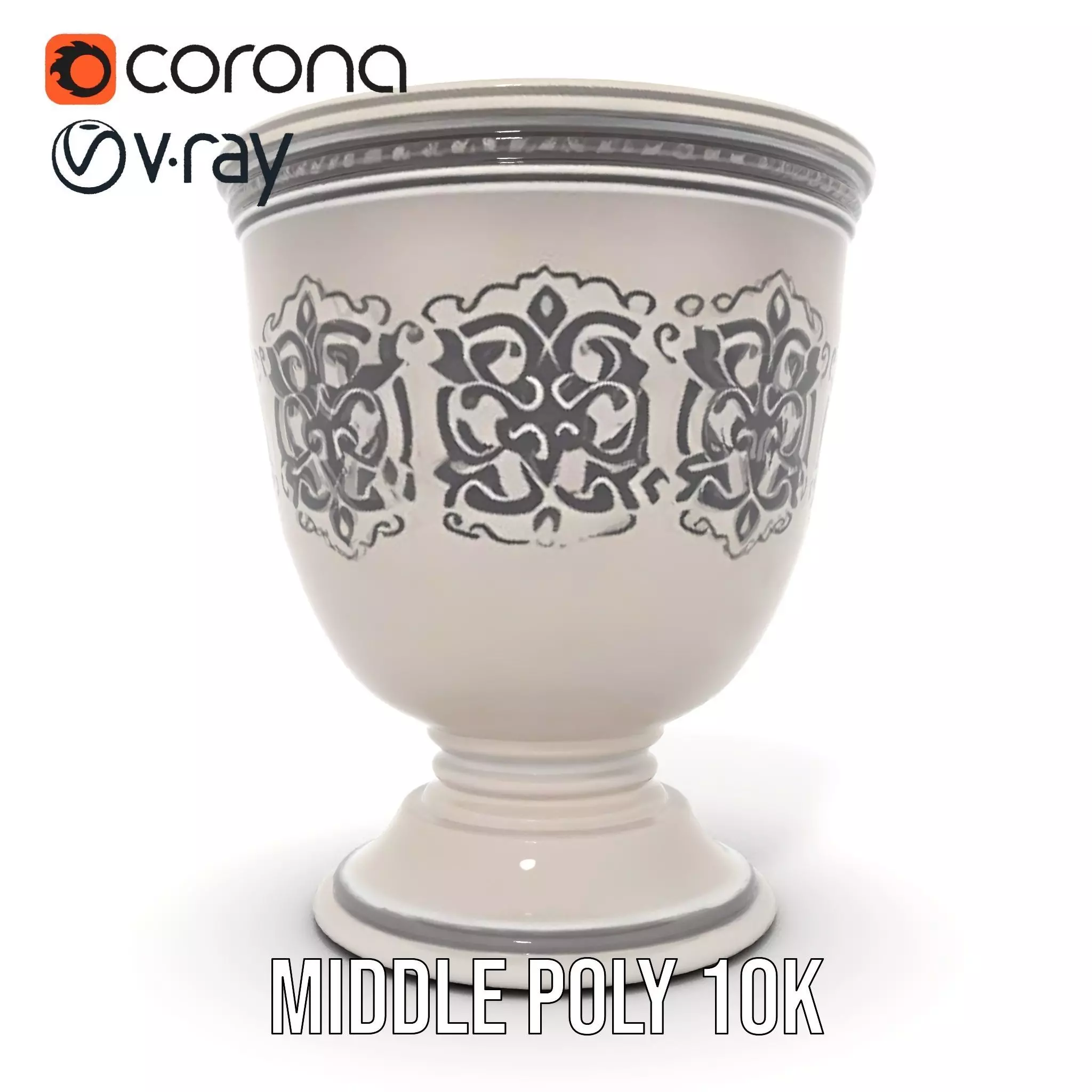 Ornate Silver Chalice model pack Low-poly 3D model_13