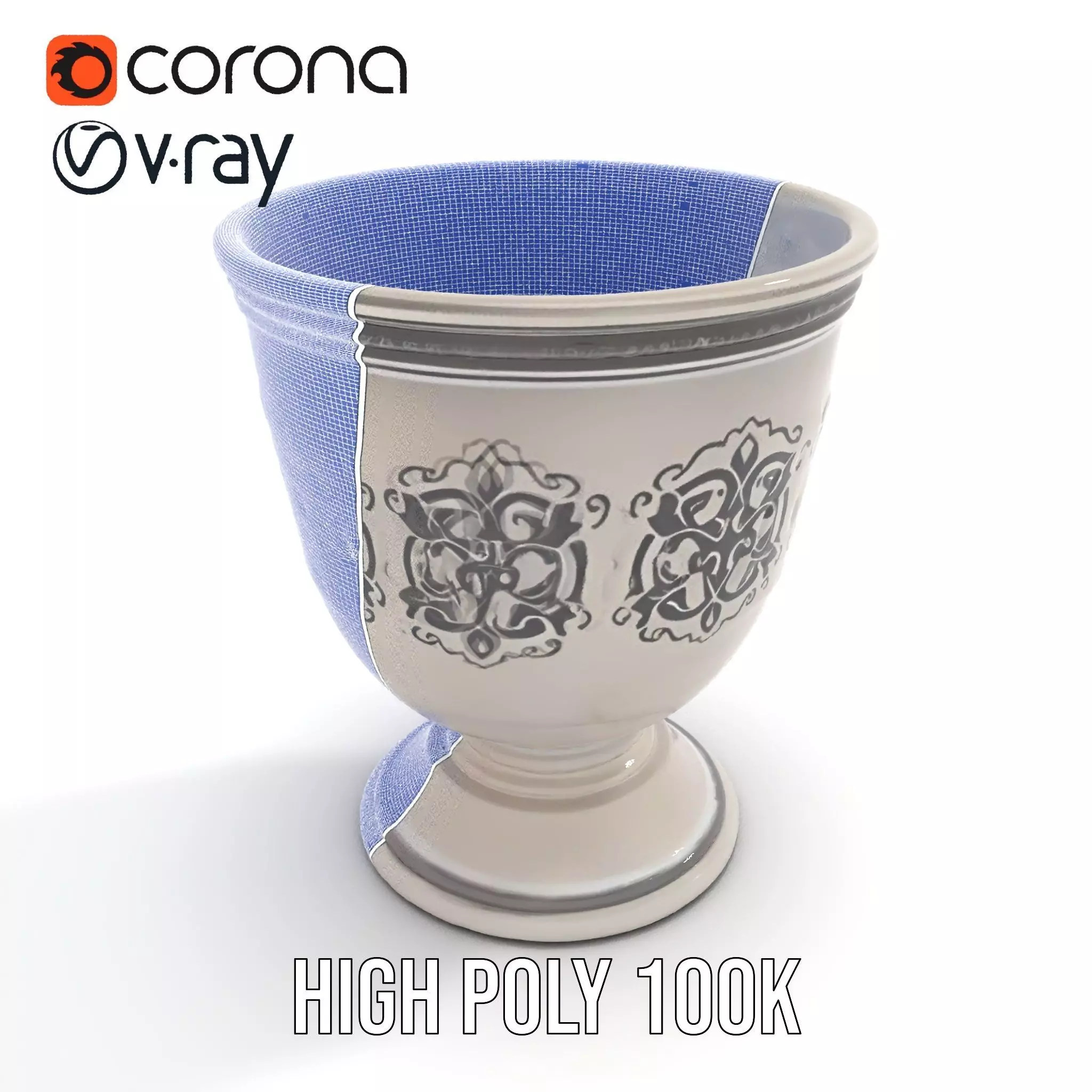 Ornate Silver Chalice model pack Low-poly 3D model_32