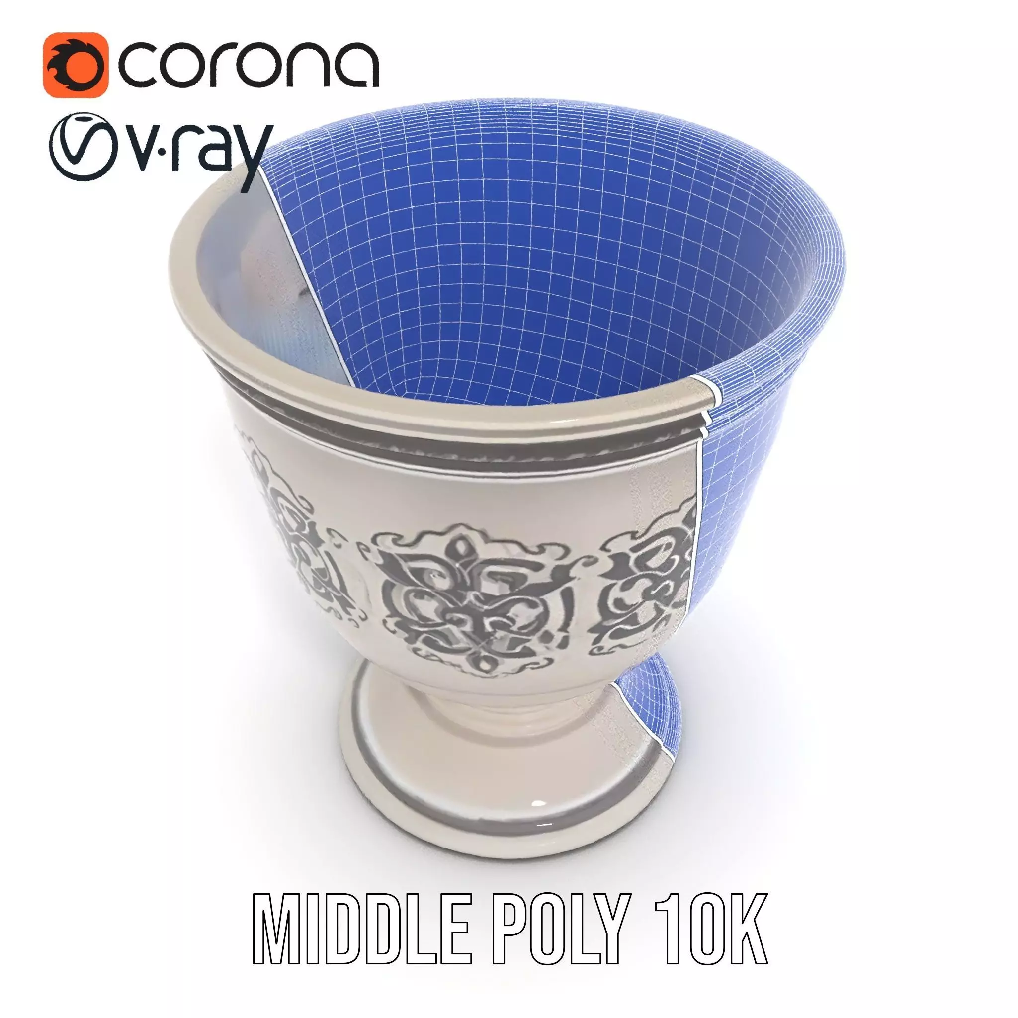 Ornate Silver Chalice model pack Low-poly 3D model_24