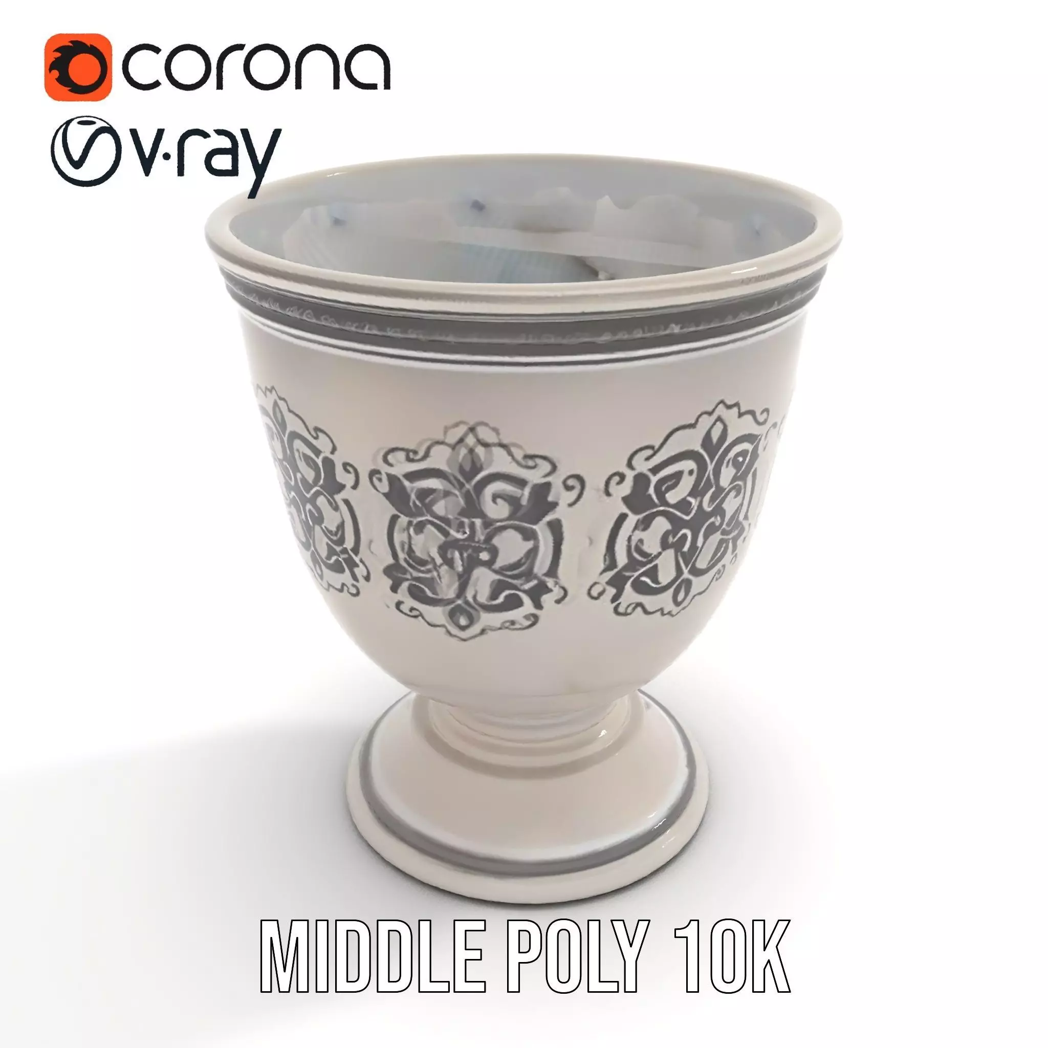 Ornate Silver Chalice model pack Low-poly 3D model_5