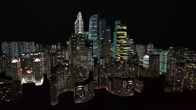 City Buildings Pack Vol4 301-400 With LODs Low-poly 3D model 4