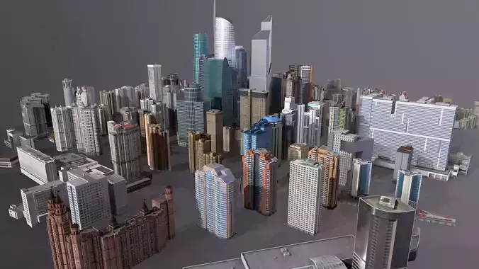 City Buildings Pack Vol4 301-400 With LODs