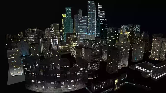 City Buildings Pack Vol4 301-400 With LODs Low-poly 3D model 3