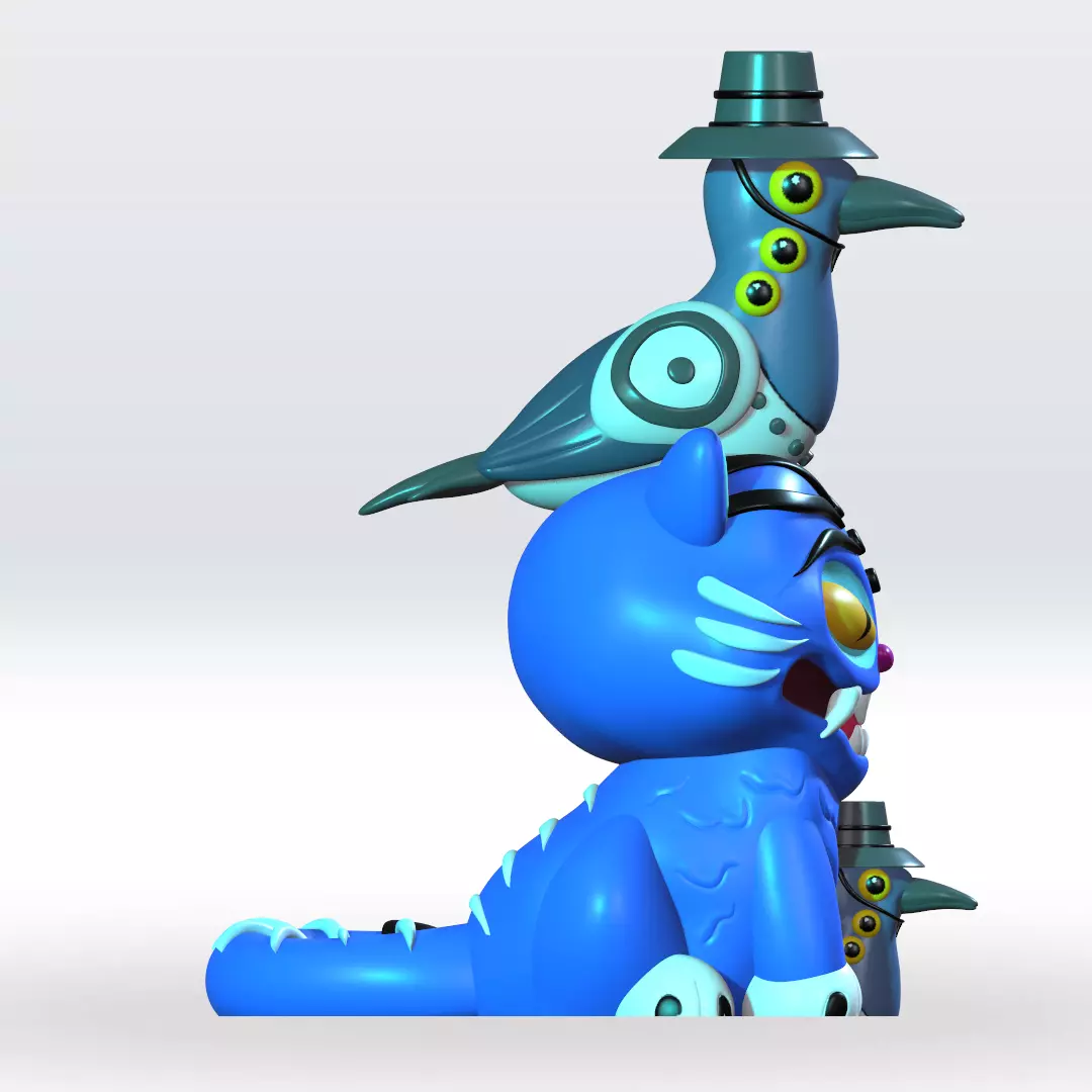 Kpop Demon hunters Drepy tiger sussy Magpie Bird STL 3D Model  3D print model_2