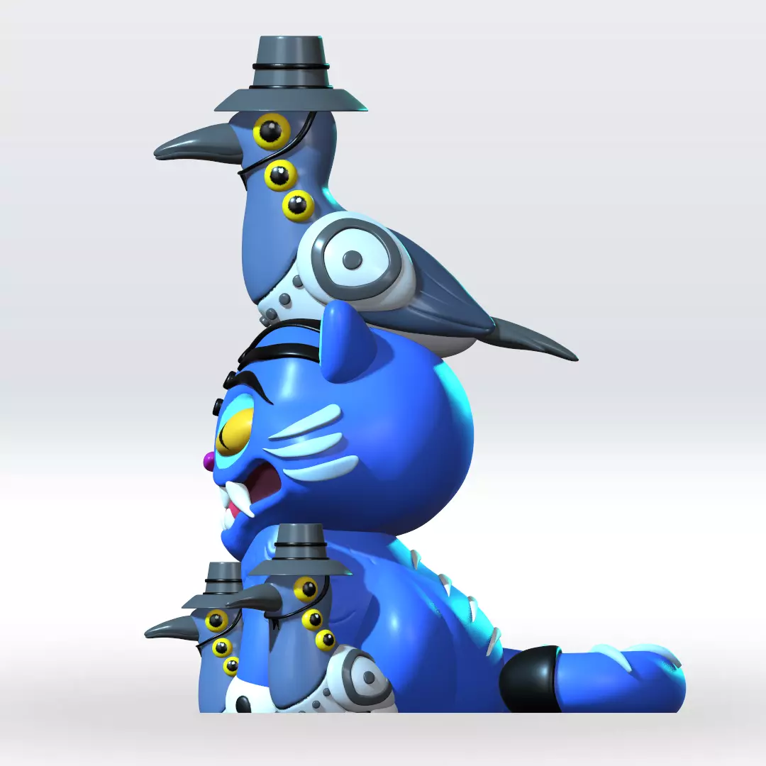 Kpop Demon hunters Drepy tiger sussy Magpie Bird STL 3D Model  3D print model_1