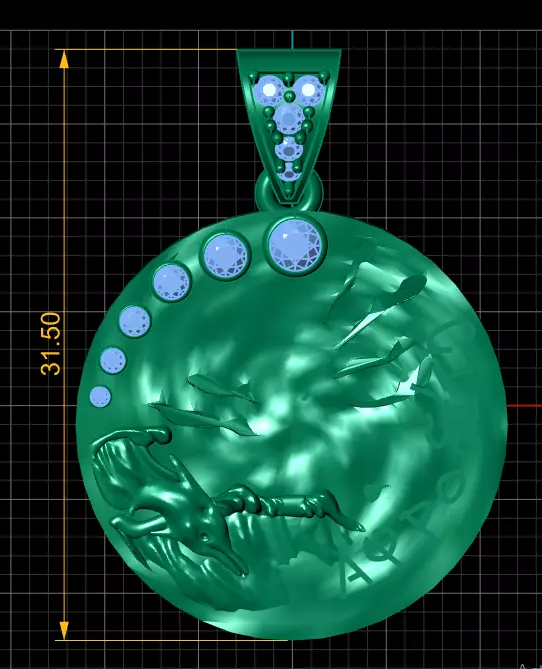 Azlee Pendant  3D Printable Model 3D print model_3