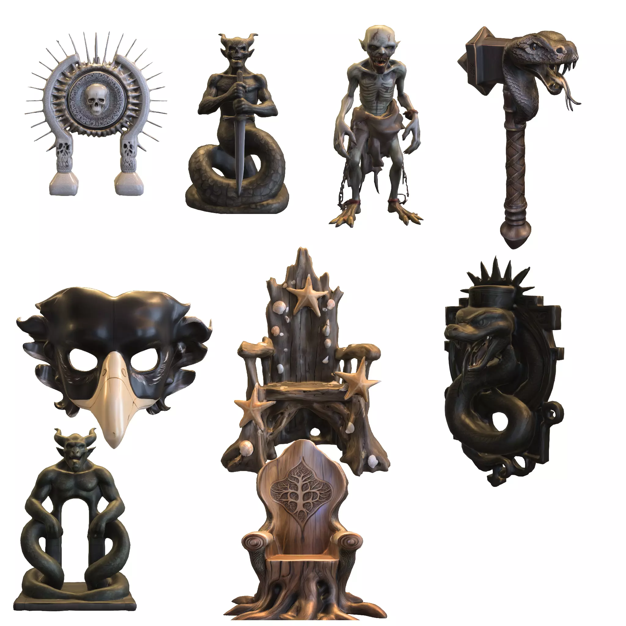 Halloween Horror  Pack Low-poly 3D model_0