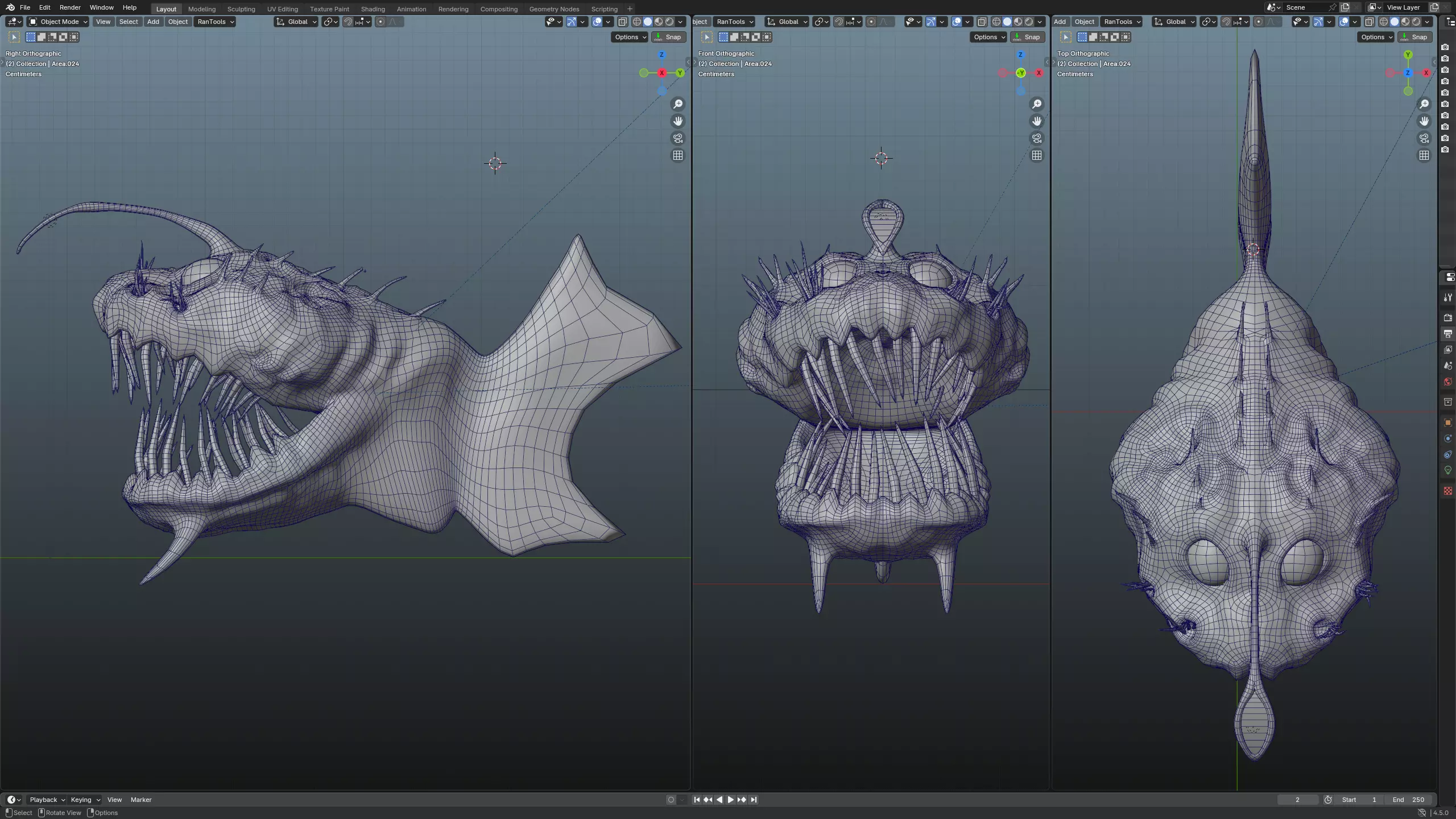 Angler Deep Sea Fish Low-poly 3D model_5