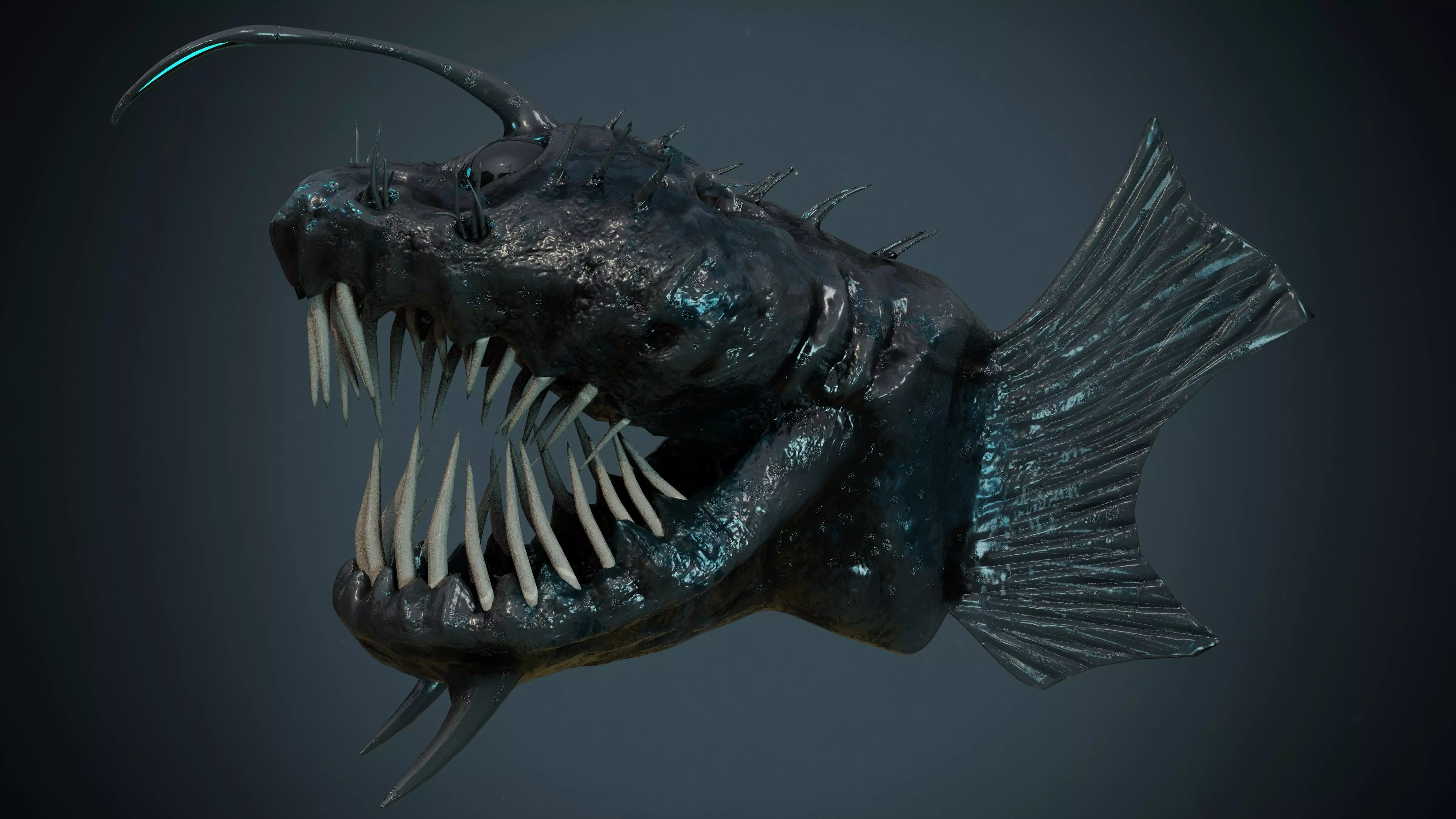 Angler Deep Sea Fish Low-poly 3D model_0