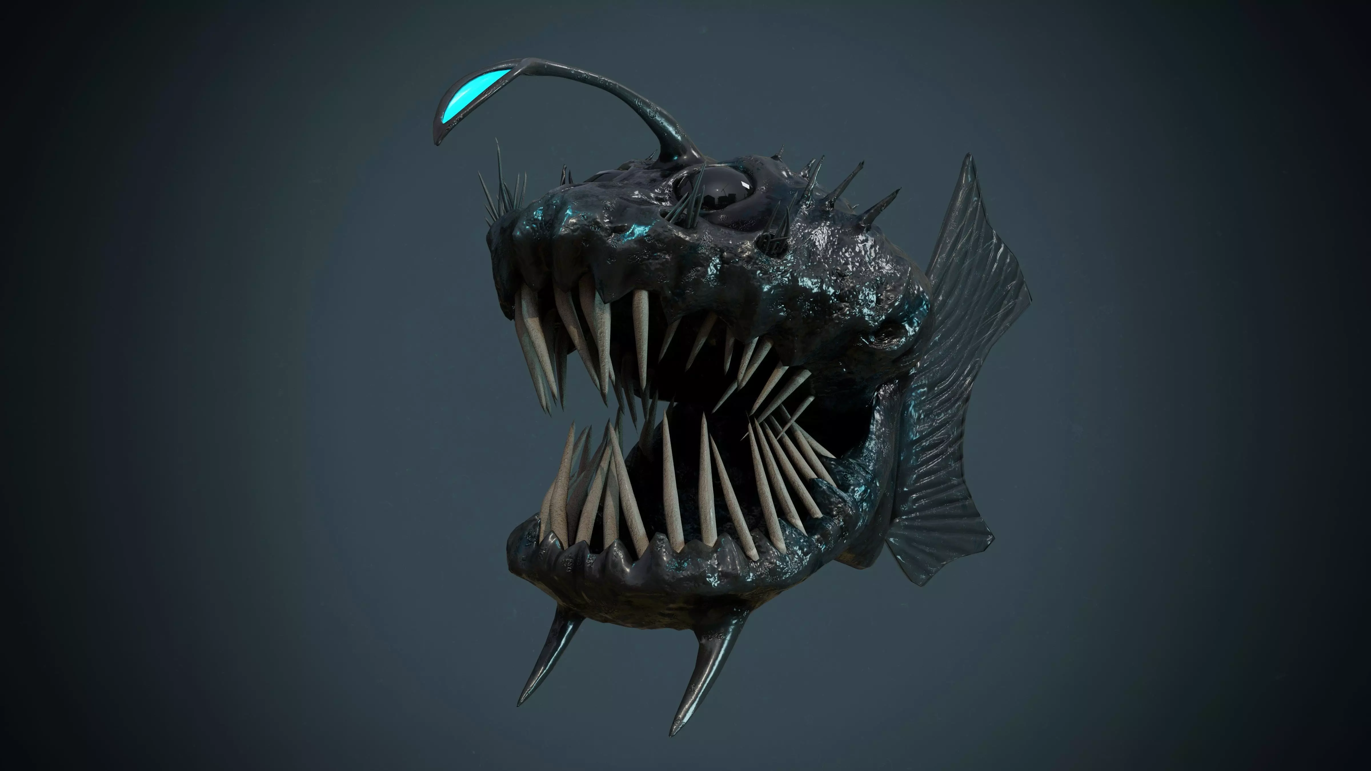 Angler Deep Sea Fish Low-poly 3D model_1