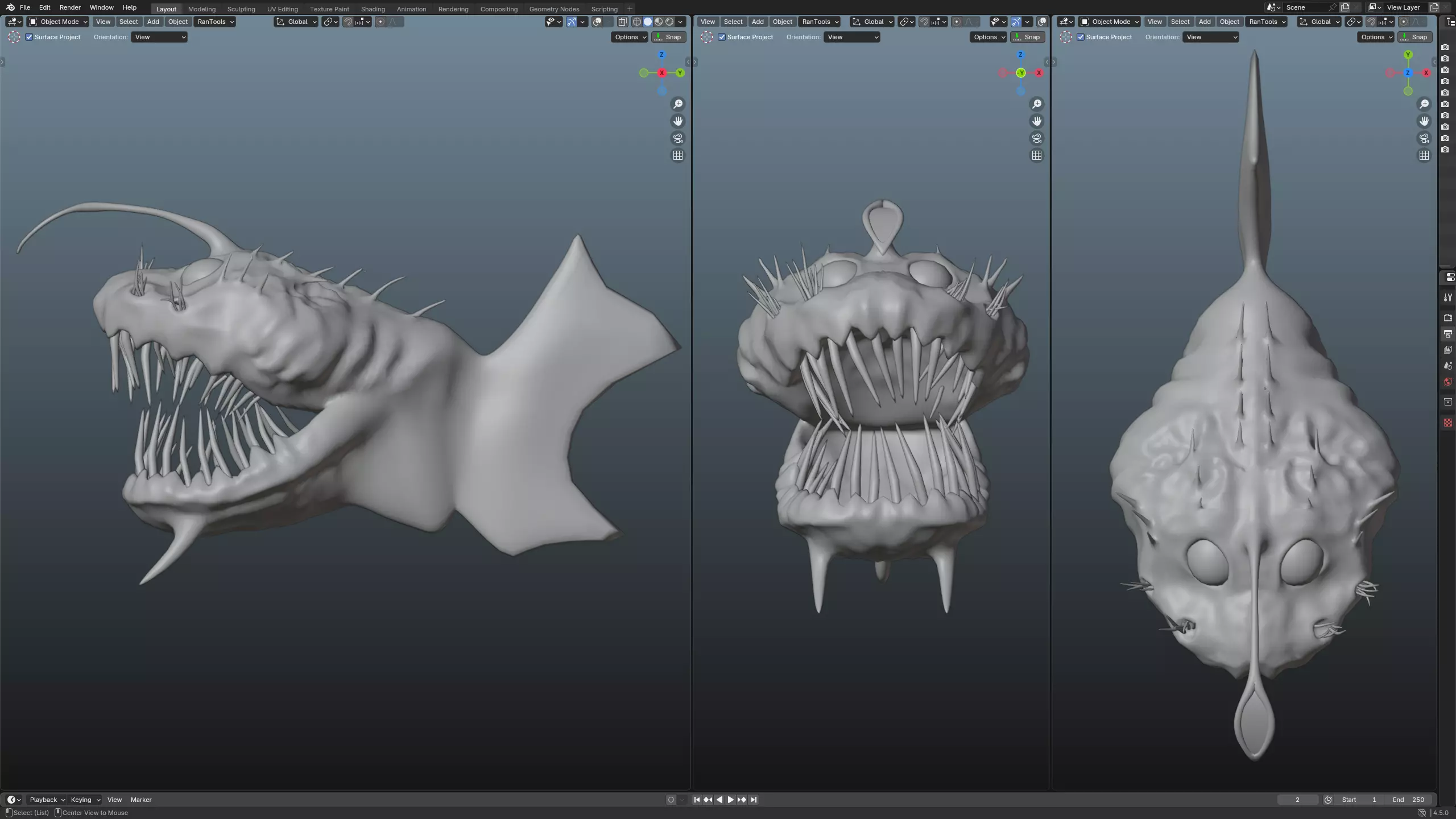 Angler Deep Sea Fish Low-poly 3D model_4