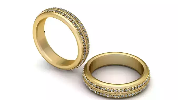 Wide Band Eternity Ring 3D Printing