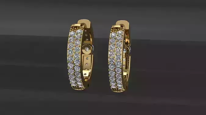 Diamond Hoop Earrings 