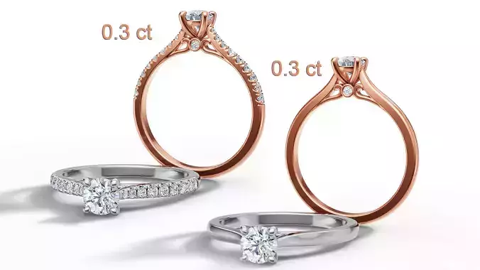 Camila Solitaire Rings Collection 30 pointer Stone 