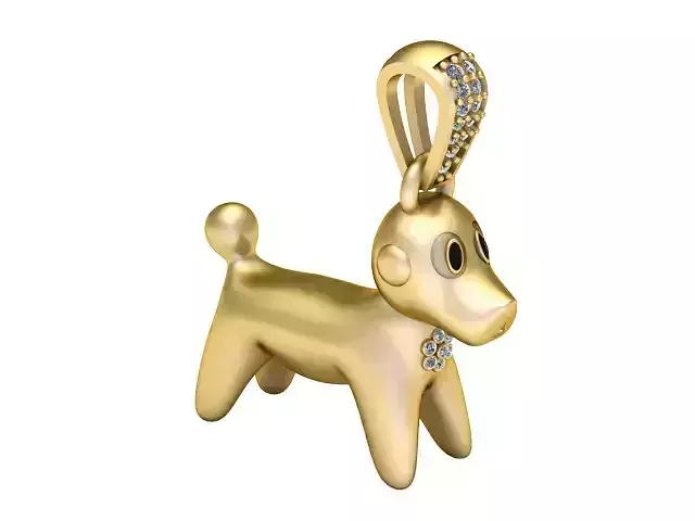 Baby Dog Pendant 3D Printable Jewelry Model