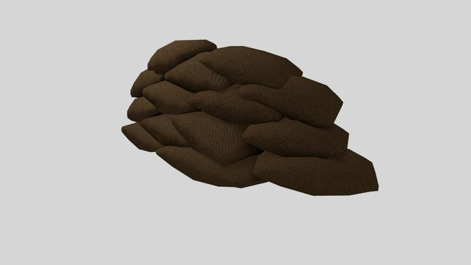Trench sendbags Free low-poly 3D model