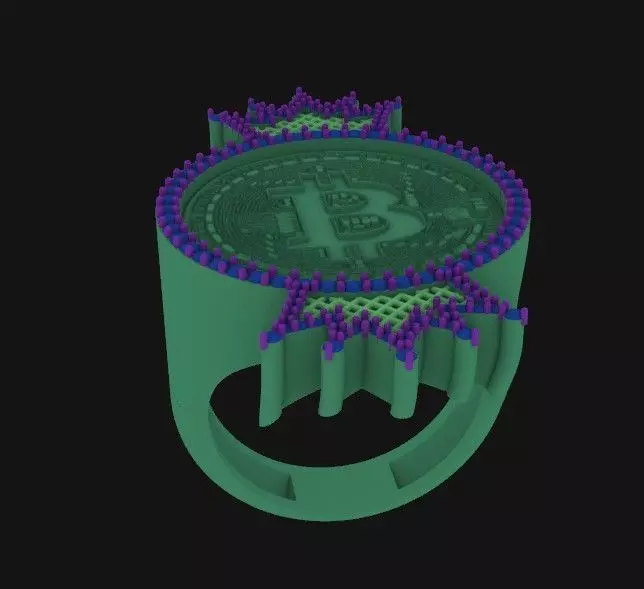 Bitcoin Ring 3D print model_2