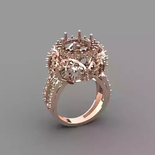 Diamond ring Jewelry Cocktail Ring 3D print model