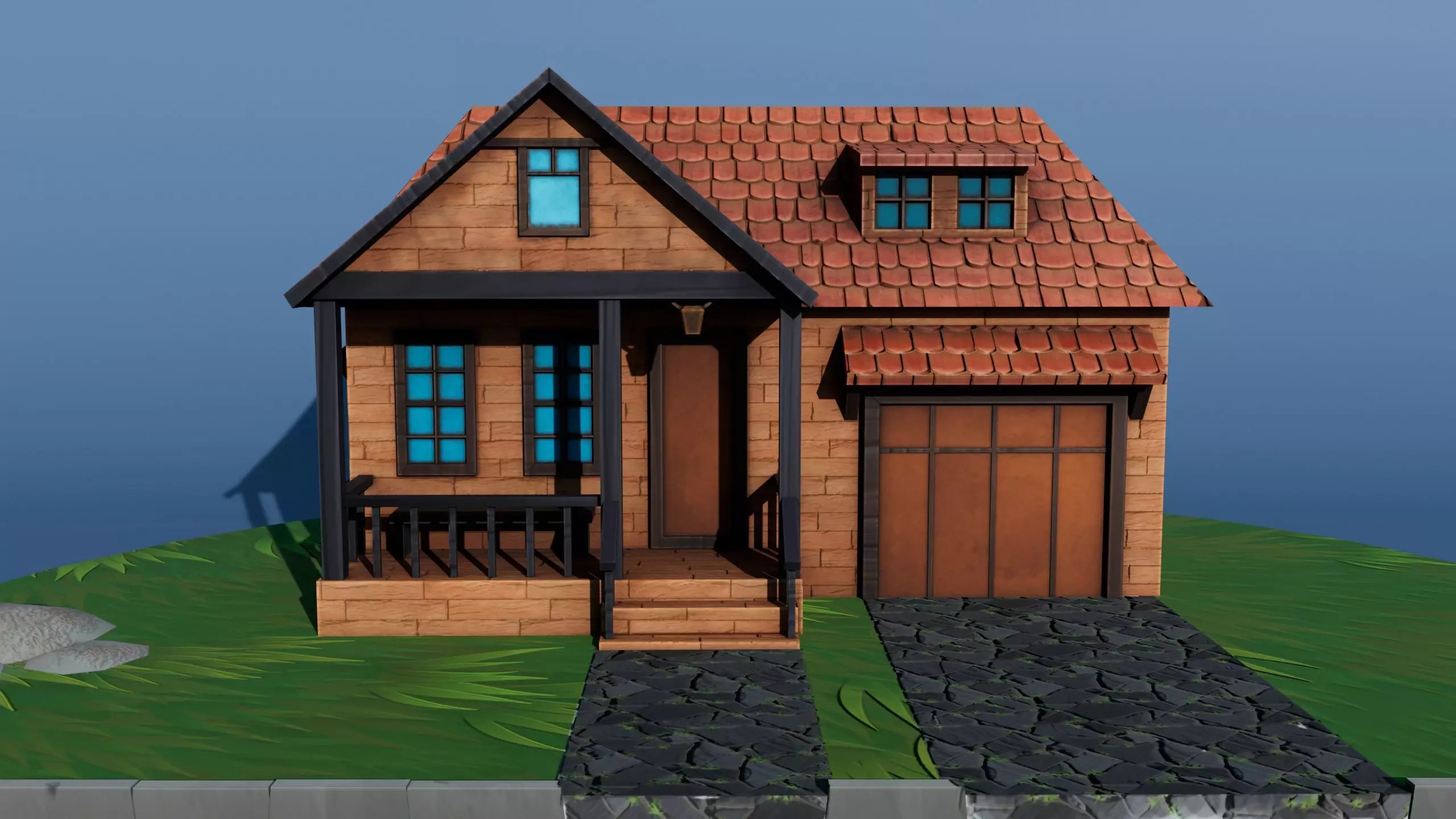 Stylized House Environment Texture and Low-poly 3D model_1