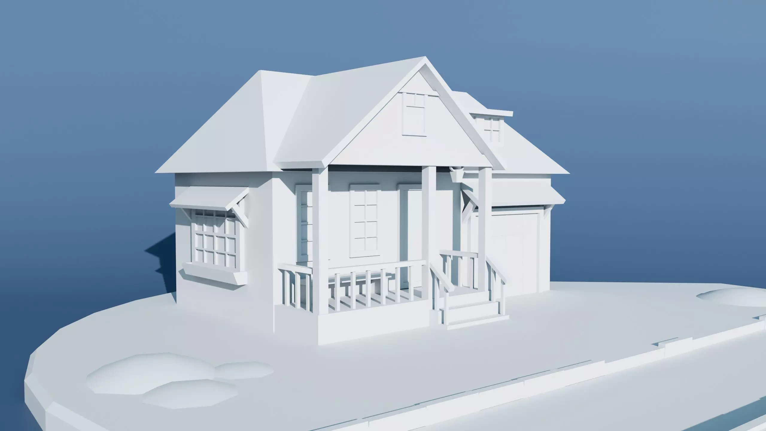 Stylized House Environment Texture and Low-poly 3D model_3
