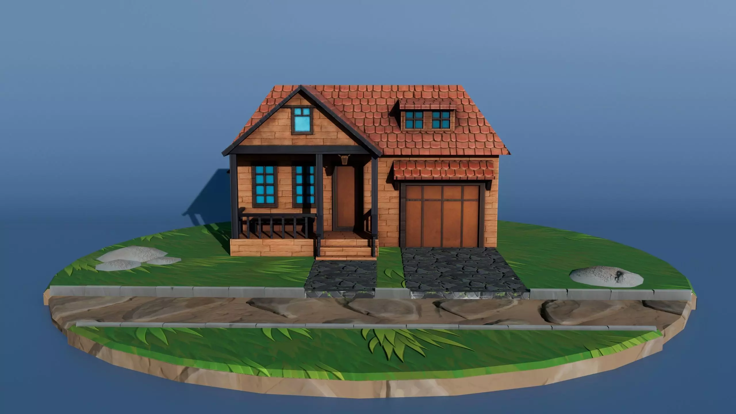 Stylized House Environment Texture and Low-poly 3D model_0
