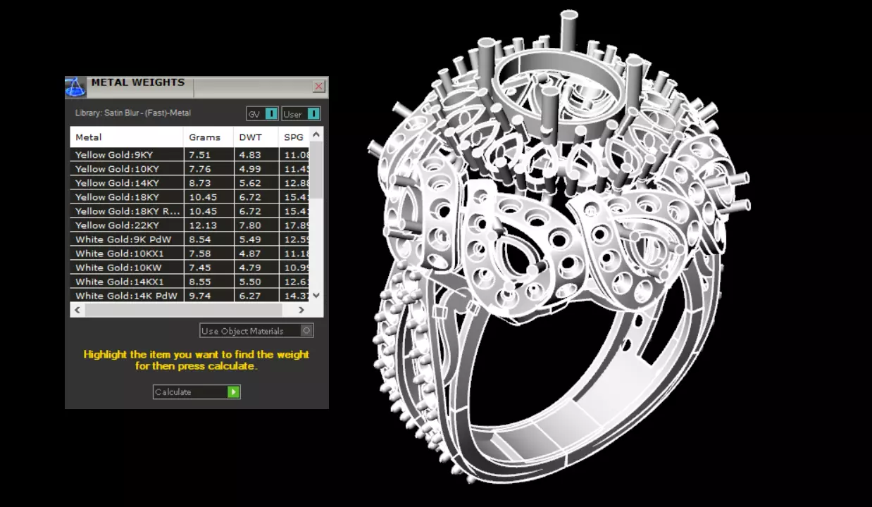 Diamond ring Jewelry Cocktail Ring 3D print model 3D print model_2