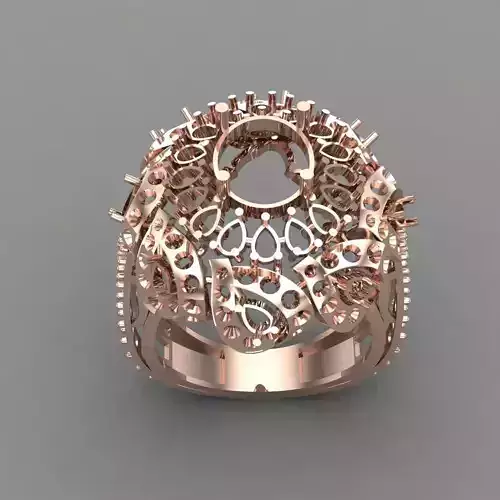 Diamond ring Jewelry Cocktail Ring 3D print model