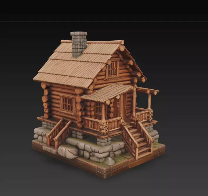 Wooden House RPG DnD  3D print model_0