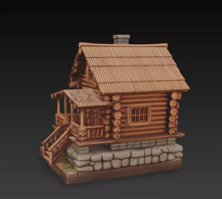 Wooden House RPG DnD  3D print model_4