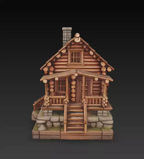 Wooden House RPG DnD  3D print model_2